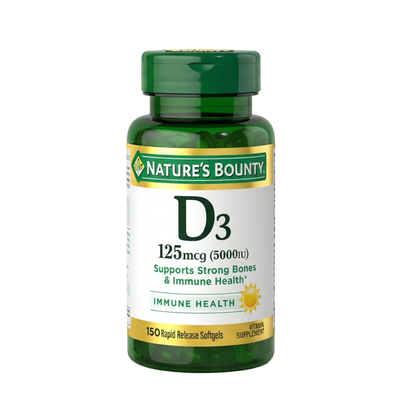 Nature's Bounty Vitamin D3 125mcg (5000 IU) (150 Softgels)