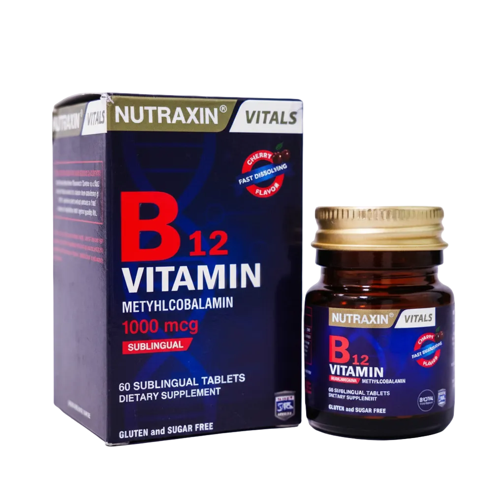 Nutraxin Vitals B12 Vitamin 1000 mcg (60 Sublingual Tablets)