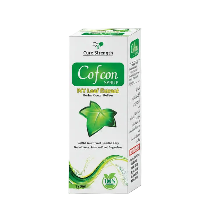 "Cure Strength Cofcon Syrup IVY Leaf Extract natural cough reliever bottle