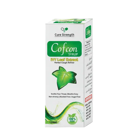 "Cure Strength Cofcon Syrup IVY Leaf Extract natural cough reliever bottle