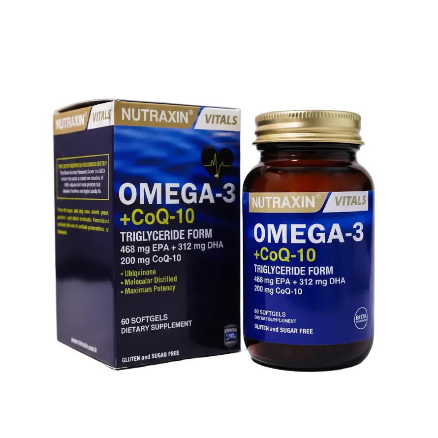 Nutraxin Vitals Omega-3 + CoQ-10 (60 Softgels)