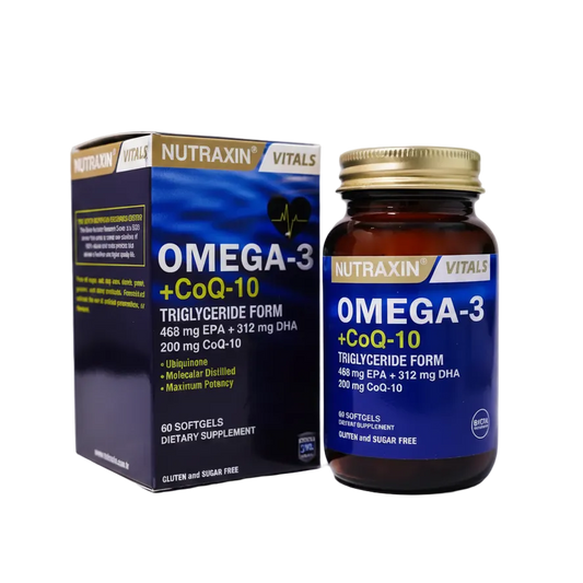 Nutraxin Vitals Omega-3 + CoQ-10 (60 Softgels)