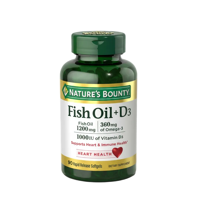 Nature's Bounty Fish Oil + Vitamin D3 (90 Rapid Release Softgels)