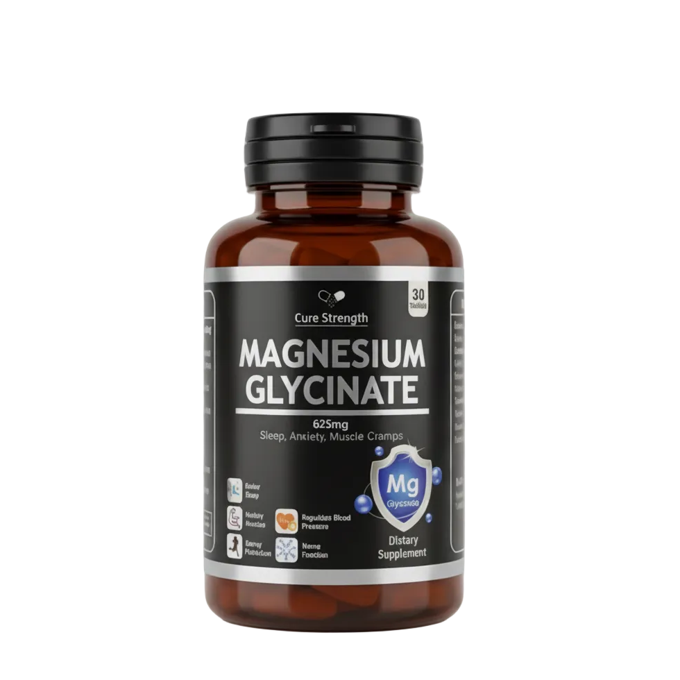 Cure Strength Magnesium Glycinate 625mg 30 tablets for sleep and muscle recovery